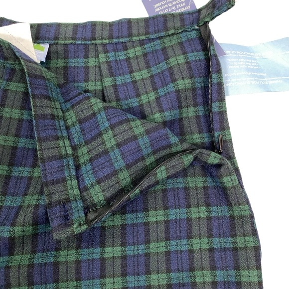 Vintage Kings Bay Womens Stretch Stirrup Pants Size 12 Green Navy Plaid USA - Picture 5 of 9